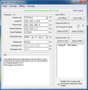 USR-TCP-232-T Configuration